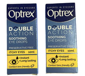 Optrex Double Action Eye Drops For Itchy Watery Eyes Soothing  Lubricating D X 2