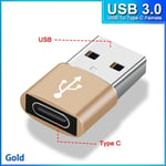 Adaptateur USB vers Type C OTG,Convertisseur Mâle vers USB 3.0 Femelle,Connecteur Micro vers USBC,Macbook,Xiaomi,Samsung - Type USBtoTypeC F gold