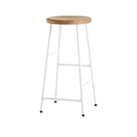 HAY - Cornet Bar Stool Low - Oiled Oak - Cream White - Barstolar - Jonas Trampedach - Vit - Metall/Trä