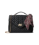 ANNE KLEIN Sac à bandoulière matelassé à Rabat, Femme, Noir, Taille Unique