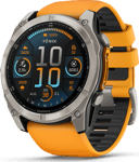 Garmin Fenix 8 Amoled 51mmSapphire Titanium - Spark Orange/Graphite Silicone Strap, 51 mm