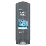 Dove Men+Care Hydrating Clean Comfort 3-in-1 Hair, Body and Face Wash Body Cleanser shower gel with 24 hour nourishing MicroMoisture technology for relaxed and re-energised skin 250 ml