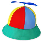 Aomig Chapeaux Arc-en-ciel, Couvre-chef Coloré pour Déguisement de Clown, Chapeau de pêcheur avec hélice, Casquette de Baseball De Soleil, Chapeaux de Déguisement pour Enfant, carnaval, fête à thème