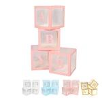 Hot 4PCS Transparent Balloon Box With Letters Balloon Gift Decoration Box