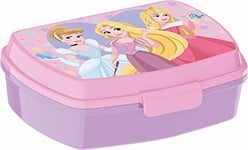 ALMACENESADAN Appareil à croque-monsieur rectangulaire multicolore, produit en plastique réutilisable, sans BPA, dimensions intérieures 16,5 x 11,5 x 5,5 cm (Disney Princesses)