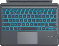 Clavier Français Compatible avec Microsoft Surface Pro 7 Plus/Pro 7/Pro 6/Pro 5/Pro 4/Pro 3, Clavier AZERTY Bluetooth avec Pavé Tactile, Rétroéclairage LED 7 Couleurs, Batterie Rechargeable