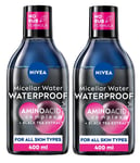 2x Nivea Waterproof Expert Micellar Water Amino Acid Complex + Black Tea Extract