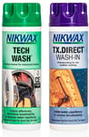 Nikwax TX Direct Wash In & Tech Wash Twin Pack Cleaning Waterproof Outdoor Cloth