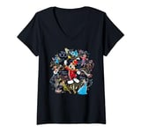 Womens Disney 100 Years of Music and Wonder Mickey Full Color D100 V-Neck T-Shirt