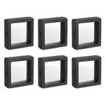 Floating Thin Film Display Box, ABS Frame Case 5cm x 5cm x 2cm Black Pack of 6