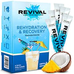 Revival Rapid Rehydration, Electrolytes Powder - High Strength Vitamin C, B1, B3, B5, B12 Supplement Sachet Drink, Effervescent Electrolyte Hydration Tablets - 6 Pack Pina Colada