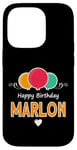 Coque pour iPhone 14 Pro Joyeux anniversaire en disant Marlon