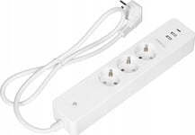 Orno Förlängningssladd Med 3 Schuko-Uttag Med Jord Och 2Xusb-Switch, Tuya Smart Wi-Fi, Vit