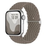 Suitisbest Bracelet en nylon tressé antidérapant et extensible, compatible avec Apple Watch 42 mm, 44 mm, 45 mm, 46 mm, 49 mm, pour Apple Watch 10 9 8 SE 7 6 5 4 3 2 1 Ultra - Couleur pierre