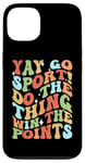 iPhone 13 Non-Sports Fan Retro Groovy Yay Go Sports! Funny Sports Case