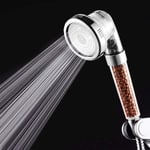 Pommeau de douche, douchette à main à économie d'eau avec augmentation de la pression pour plus de pression d'eau |Avec filtre anticalcaire et filtre à ions |Pommeau de douche adapté à la basse pression |Douche à effet pluie et fonction massage