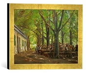 Kunst für Alle 'Image encadrée de Max Cher Homme Bière Jardin en Brannen Château, Impression d'art dans Le Cadre de Haute qualité Photos Fait Main, 40 x 30 cm, Doré Raya