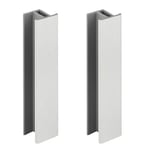 2x Jonction de plinthe 100mm finition aluminium brossé Cuisine Raccord Connecteur Pied de meuble Profil PVC Plastique
