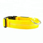 Lysande hundhalsband, Gul Extra-Large: 52-60 cm