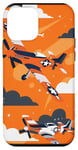 Coque pour iPhone 12 mini Drapeau américain minimaliste orange tropical P-51 Mustang de la Seconde Guerre mondiale