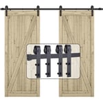 Axhup - Suspendue Coulissante Quincaillerie Kit de Rail Porte de Grange Coulissante Kit Double Porte Suspendue 2,0M