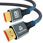 Thsucords 8K 4K HDMI Cable 3M, High Speed Braided HDMI 2.1 Lead Supports 8K@60Hz, 4K@120Hz 144Hz 48Gbps Compatible with Roku TV/PS5/HDTV/Blu-ray