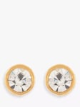 Susan Caplan Pre-Loved Rediscovered Collection Gold Plated Swarovski Crystal Stud Earrings, Dated Circa 1980s