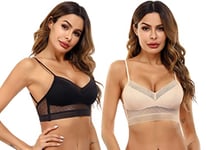 iClosam Soutien de Gorge Femme Dos Nu sous Vêtements Invisible Dentelle Lingerie Femme Dos Bas en U Brassiere Femme Deep V Bra Dos Nu Invisible per Femme