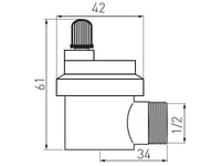 Ferro Side Automatisk Lufteventil 1/2" (O15asb)