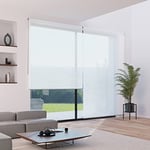 madecostore Roller Blind Voile Pearl White L 104 x H 250 cm (Fabric L 100 cm)