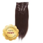 Clip On Extensions Remy Clip-in Löshår #4 Chokladbrun 40 Cm