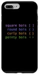 Coque pour iPhone 7 Plus/8 Plus Codeur informatique HTML drôle en bois carré en bois rond parenthèses