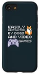 Coque pour iPhone SE (2020) / 7 / 8 Facilement distrait par les chiens et les jeux vidéo pixélisés