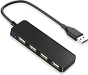 Hub Usb 2.0 À 4 Ports,Répartiteur Usb Portable Ultra-Fin,Rallonge De Port Multi-Usb Pour Imac Pro,Macbook Air,Mac Mini/Pro,Surface Pro,Ordinateurs Portables,Clés Usb,Disques Durs Mobiles,Etc.