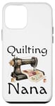 Coque pour iPhone 12 mini Patchwork vintage avec machine à coudre Nana Queen