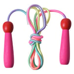 Couleur corde à sauter pour enfants avec poignée en bois - Longueur réglable - 2,6 m - Corde à sauter - Corde à sauter - Pour enfants - Pour le fitness - Convient pour les garçons et les filles