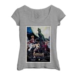 T-Shirt Femme Col Echancré Planet Of Dinosaurs Vieille Affiche De Film Rétro Poster Cinéma Vintage