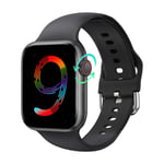 IWO Series 9 Smart Watch I9 Pro Max Trådlös laddning Bluetooth -samtal Sport Sömnpuls Män Kvinna Smartwatch För Apple-telefon Black B Strap With Original Box