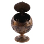 Vintage MéTal avec Couvercle Globe Cendrier EuropéEn RéTro Bureau à Domicile HôTel DéCor Fumer Accessoires, Or Antique