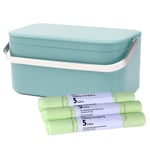 Brabantia Rectangular Food Waste Caddy-mini Mint/blue & 75xcompostable Bags