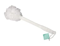 White Plastic Body Scrubber Brush (41cm x 9cm x 7cm) 1 Piece - Durable, Easy Grip, Versatile Bath and Shower Cleaning Tool