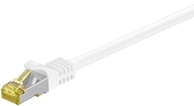 Goobay 92669 Câble Lan 20 mètres doublement blindé S-FTP - Câble réseau CAT 7 Câble 20m - Câble LAN CAT 7 avec 10 Gigabit - Prise RJ45 - Blanc