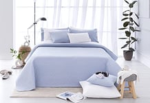 Todocama Couvre-lit Fin avec Motif piqué pour Printemps, été, Automne, Hiver - 100% Microfibre Extra Douce - pour lit de 80/90 cm - 180 x 260 cm - Bleu Clair