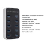 Data USB Hub Sleek Edges 10 Ports ABS And PC USB Docking Station DC 12-24V Fast