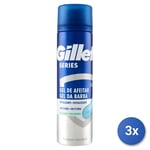 3x Gillette Skin Shaving Foam Gel 200 Ml. Revitalizing