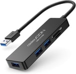 3 Port USB 3.0 HUB avec Lecteur de Carte Concentrateur de Données Extension USB Jusqu'à 5Gbit/s Lecteur de Carte Mémoire SDHC Micro SD Windows & Mac 3X USB3.0 Port Distributeur