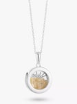 Rachel Jackson London Personalised Small Deco Sun Birthstone Amulet Necklace, Silver