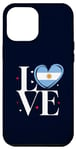 Coque pour iPhone 12 Pro Max Drapeau argentin coeur drôle I Love Argentina