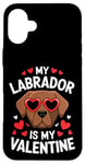 iPhone 16 Plus Chocolate Labrador My Valentines Hearts Day Dog Mom Dad Case