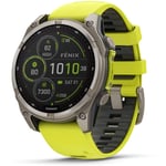 Garmin fenix 8 47mm SOLAR Sapphire Edition Bare Titanium with Amp Yellow + Graphite Band